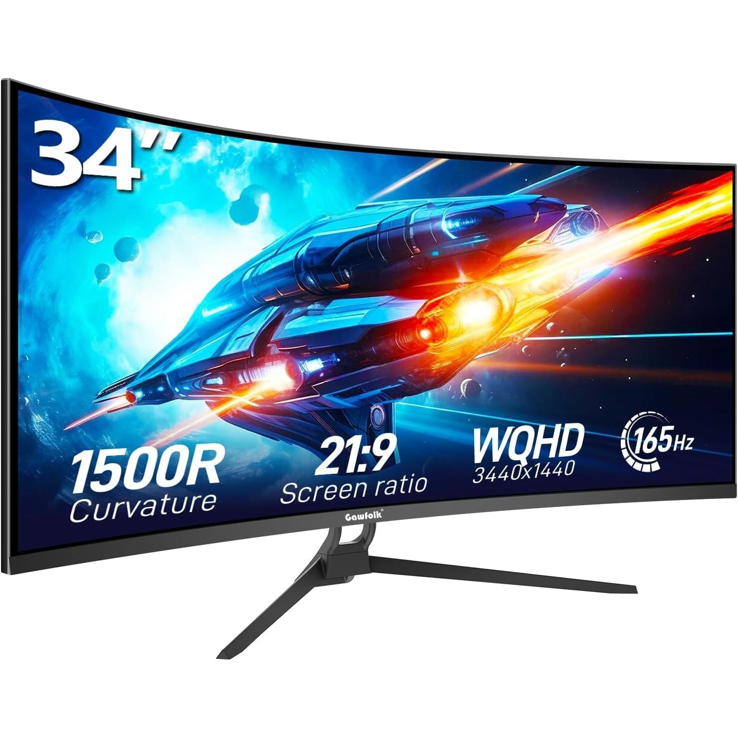 Buy Gawfolk,Gawfolk 34 Inch 1500R PC Screen 165hz UWQHD 3440x1440, Curved Computer Display - Gadcet UK | UK | London | Scotland | Wales| Near Me | Cheap | Pay In 3 | Computer Monitors